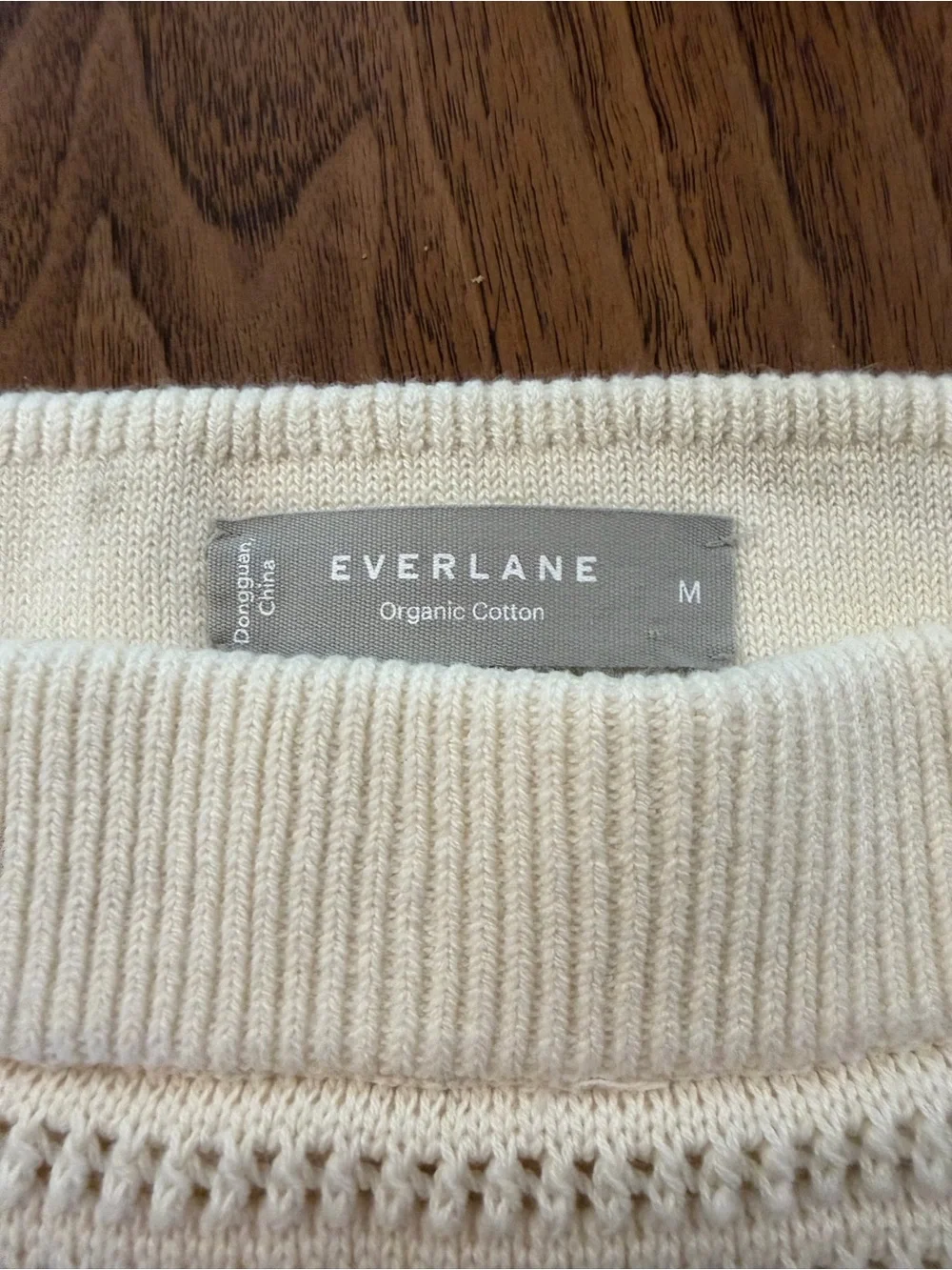 Everlane Cream Crochet/Knit Midi Skirt with Subtle Slit